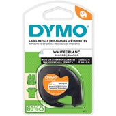 DYMO 18771 LETRATAG LABELLING TAPE IRON ON 12MM X 2M BLACK ON WHITE