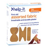 HELPIT PLASTERS FABRIC ASSORTED 14 STANDARD 3 FT 3 KNUCKLE FLESH BOX 20