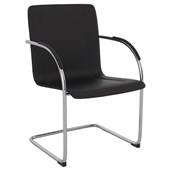 KNIGHT MATRIX VISITOR CHAIR CANTILEVER FRAME PU LEATHER BLACK