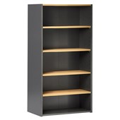 PULSE BOOKCASE OS615 DEEP 1800MM BEECH AND IRONSTONE