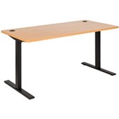 PULSE STRAIGHT DESK 1800MM BLACK METAL FRAME BEECH TOP