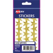 AVERY 932353 MERIT STAR STICKERS 21MM GOLD PACK 36