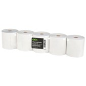 OKIN CARBONLESS MACHINE ROLL 2 PLY 76 X 76MM PACK 5 WHITE AND YELLOW