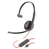 PLANTRONICS BLACKWIRE C3210 HEADSET USBC WIRED MONAURAL BLACK