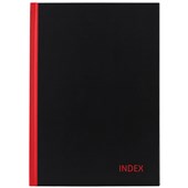 MILFORD NOTEBOOK INDEXED A6 100 LEAF RED AND BLACK