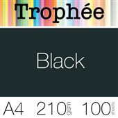 TROPHEE COLOURED PAPER A4 210GSM BLACK PACK 100