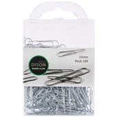 SILVER PAPER CLIPS 33MM OVAL  PKT100 DIXON