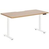 PULSE RAPID ASSEMBLY ELECTRIC DESK W1800 X D800 X H6251275MM WHITE FRAME BEECH SCALLOP TOP