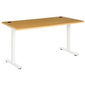 PULSE STRAIGHT DESK  W1800 X D800 X H730MM WHITE METAL FRAME BEECH TOP