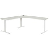 PULSE WORKSTATION W1800 X W1800 X D600 X H730MM WHITE METAL FRAME WHITE TOP