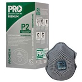 PROCHOICE PROMESH P2 RESPIRATOR WITH VALVE AND CARBON FILTER GREY BOX 12