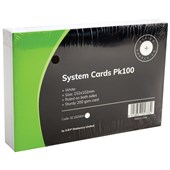 OSC SYSTEM CARDS 102 X 152MM WHITE PACK 100