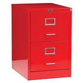 PRECISION VINTAGE FILING CABINET 2 DRAWER GLOSS RED