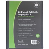 OSC REFILLABLE DISPLAY BOOK 20 POCKET A3 BLACK