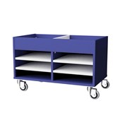 ZEALAND TROLLEY MULTI USE STORAGE W800 X D450 X H600MM BLUE AND WHITE