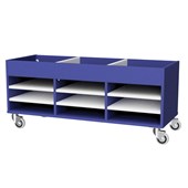 ZEALAND TROLLEY MULTI USE STORAGE W1200 X D450 X H600MM BLUE AND WHITE