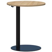 ACCENT MEMO LAPTOP TABLE OVAL H650 X L550 X D450MM BLACK BASE CLASSIC OAK TOP