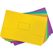 MARBIG SLIMPICK FOOLSCAP DOCUMENT WALLET BRIGHTS ASSORTED PACK 10