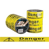 MPH MESSAGE TAPE BLACK ON YELLOW 48MM X 100M DANGER ASBESTOS