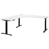 PULSE RAPID ASSEMBLY ELECTRIC WORKSTATION 1800 X 750 X  6251275MM BLACK BASE WHITE TOP