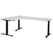 PULSE HEIGHT ADJUSTABLE ELECTRIC LEFT HAND WORKSTATION BLACK FRAME WHITE TOP W1200 X W1800 X D600MM