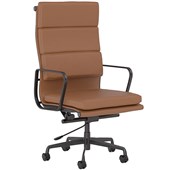 KNIGHT VOGUE HIGHBACK CHAIR BLACK FRAME TAN LEATHER