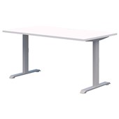 ACCENT RAPID FIXED HEIGHT DESK 1200X700MM SILVER FRAME SNOW VELVET TOP
