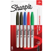 SHARPIE FINE POINT PERMANENT MARKER ASSORTED PACK 5