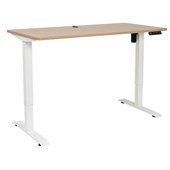 PULSE ELECTRIC DESK 1200 X 600 WHITE METAL BASE PACIFIC OAK TOP