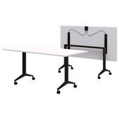 RAPID FLIP TABLE 1500 x 750MM SNOW VELVET TOP BLACK BASE