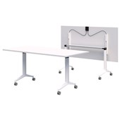 RAPID FLIP TABLE 1800 X 900MM SNOW VELVET TOP WHITE BASE