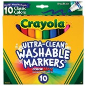 CRAYOLA CLASSIC BROADLINE MARKERS PACK 10