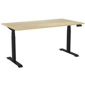 KNIGHT HAVEN ELECTRIC DESK W1500 X D800 X H6301280MM BLACK FRAME ATLANTIC OAK TOP