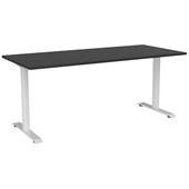 KNIGHT HAVEN FIXED HEIGHT DESK W1800 X D800 X H740MM WHITE FRAME BLACK TOP
