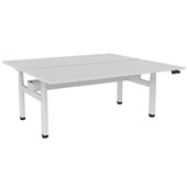 KNIGHT HAVEN ELECTRIC DOUBLE SIDED DESK W1800 X D800MM WHITE FRAME WHITE TOP