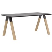 KNIGHT LIGNA FIXED HEIGHT DESK W1600 X D800MM BLACK TOP