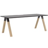 KNIGHT LIGNA FIXED HEIGHT DESK W2000 X D800MM BLACK TOP