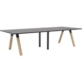 KNIGHT LIGNA BOARDROOM TABLE W3000 X D1200MM BLACK TOP METAL MIDDLE AND OAK OUTER LEGS