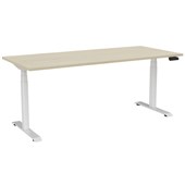 KNIGHT HAVEN ELECTRIC DESK W1800 X D800 X H6301280MM WHITE FRAME NORDIC MAPLE TOP