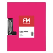 FM LANDSCAPE CLIPBOARD WITH FLAP A4 PINK