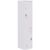 FORTIS STORAGE LOCKER 2 DOOR STEPPED LATCH LOCKING H1850 X L380 X D450MM WHITE