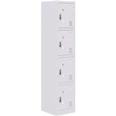 FORTIS STORAGE LOCKER 4 DOOR LATCH LOCKING H1850 X L380 X D450MM WHITE