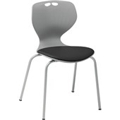 EDEN OMNI STACKER 4 LEG CHAIR GREY WITH BLACK VINYL