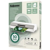 FELLOWES LAMINATING POUCHES LIGHT RECYCLED A4 GLOSS PACK 100