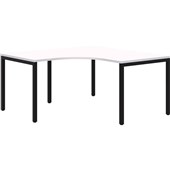 AVERO WORKSTATION 90 DEGREES 1800X1800MM BLACK FRAME SNOW VELVET TOP