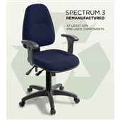 EDEN REMANUFACTURED SPECTRUM 3 OFFICE CHAIR 3LEVER WITH ARMS FABRIC NAVY