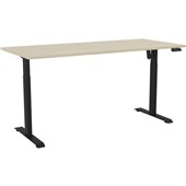 KNIGHT HAVEN BOOST ELECTRIC SINGLE SIDED DESK W1800 X D800MM BLACK FRAME NORDIC MAPLE TOP