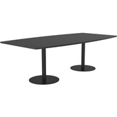 KNIGHT POLO BOARDROOM TABLE W2400 X D1200 BLACK FRAME BLACK TOP