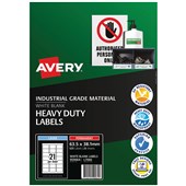 AVERY 959064 L7060 HEAVY DUTY LASER LABELS 21UP WHITE PACK 25