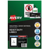 AVERY 959067 L7067 HEAVY DUTY LASER LABELS 1UP WHITE PACK 25